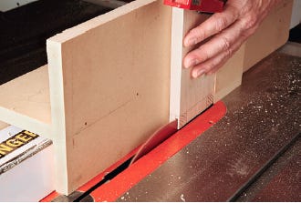 Cutting aprons for shaker table with tenoning jig