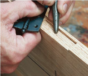 Measuring out cabinet door hinge location