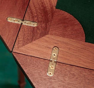 Brass hinges for card table