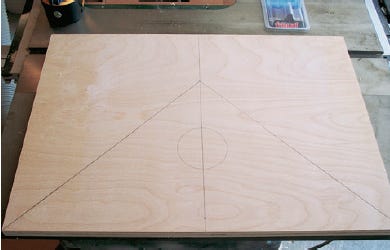 Drawing out table leaf pattern on template