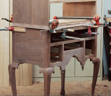 Assemble the molding on the highboy carcass