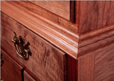 Molding attached to the highboy