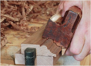 Cutting highboy moldings with a hand plane