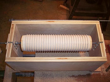 Finished turned grooved rolling pin sleeve
