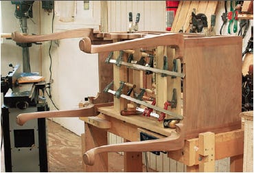 Clamping drawer runners on highboy base