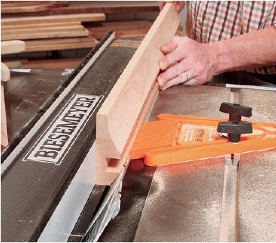 Ripping frame bevel on table saw