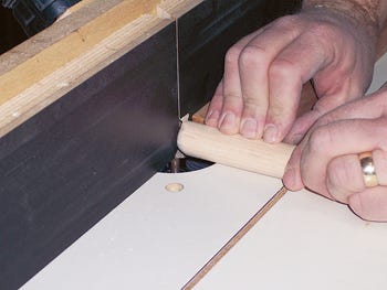 Cutting pin handles with roundover bit