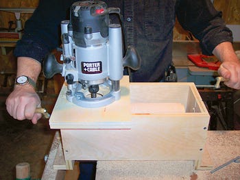 Turning a cylinder inside a router box