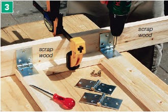 Align hinge leaves on patio table crossbrace