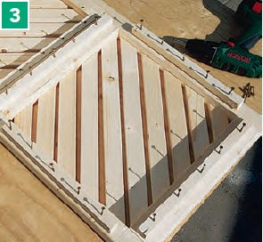 Assemble patio table and benchtop framework and slats