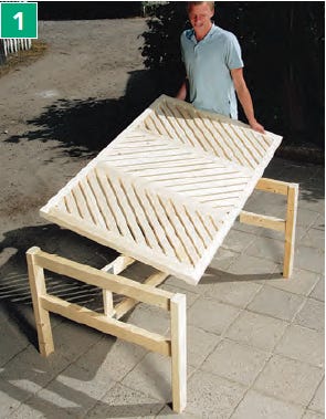 Attaching the patio top to the base