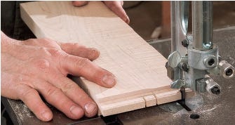 Cutting the split tenon breaks for apron joints
