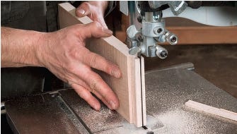 Cutting split tenons with a bandsaw