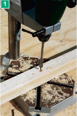 Drilling countersink holes in patio top