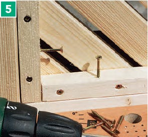 Installing cleats on patio table and bench frames