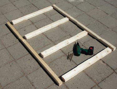 Laying out patio table bench or framework