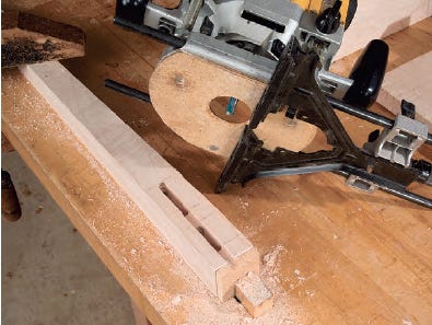 Plowing grooves for table apron joinery