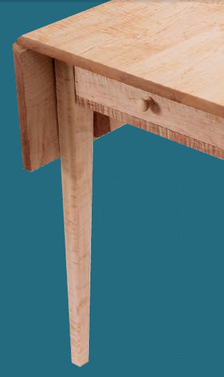 Tapered maple wood legs for drop-leaf table