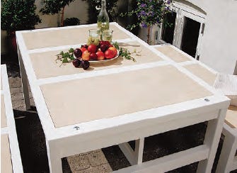 Tiled patio table and bench tops