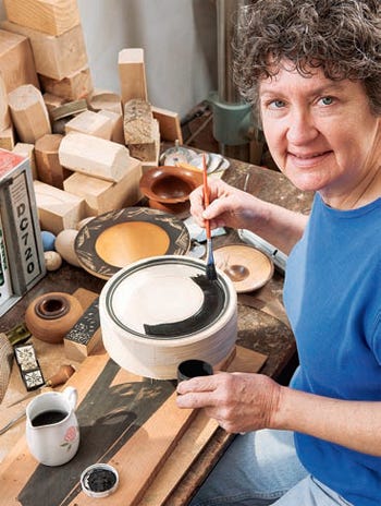 Betty Scarpino's painted bowl collection