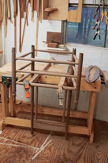 Clamping down rocker frame to cut notches