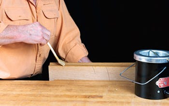 Applying hide glue across a rub joint
