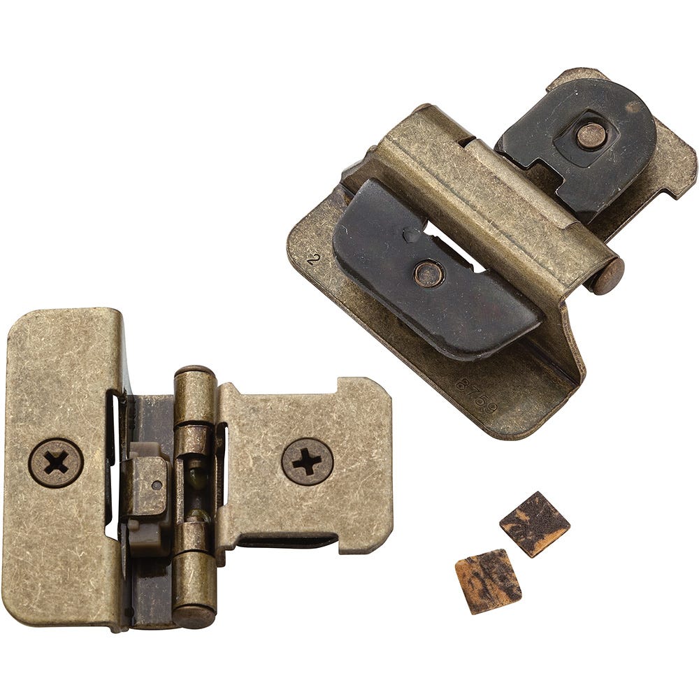Deltana CH1515U3-UNL Solid Brass 1-1/2-Inch x 1-1/2-Inch Cabinet Hinge with Ball Tips 