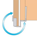 Diagram of a hinge that swings open 270 degrees