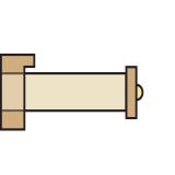 Diagram showing how far a drawer would open with a three quarters extension slide