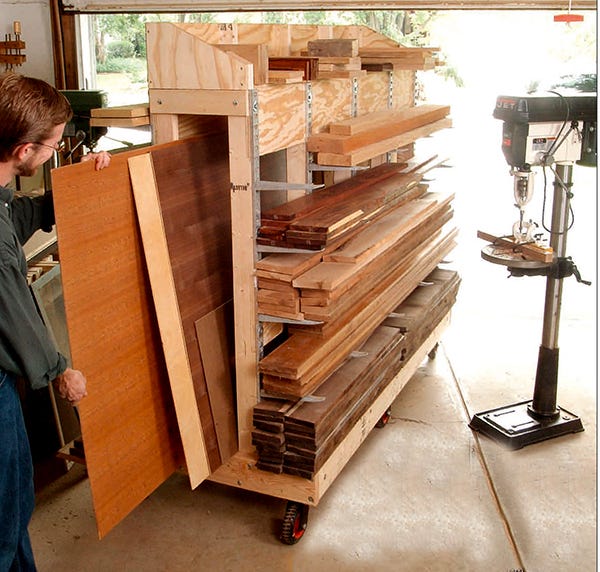 rolling lumber rack