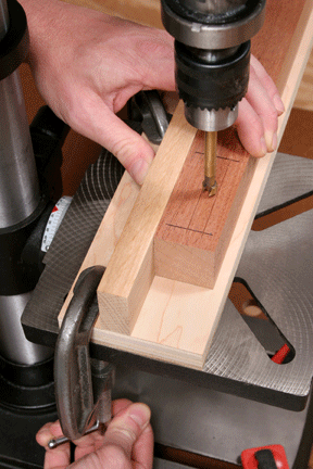 Setting jig to line up mortise cut