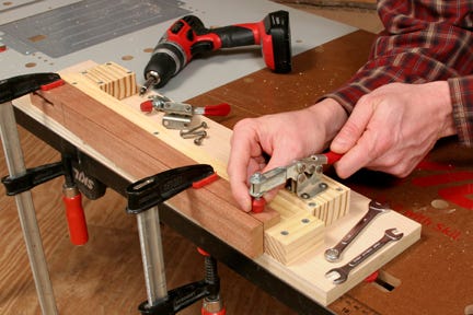 Adjusting clamping layout on tapering jig