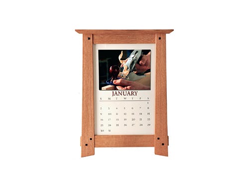 Mission-style calendar wall frame