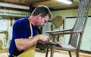woodworker working on project