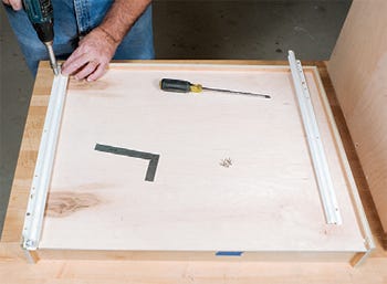 Installing runners on kitchen cabinet pull-out drawers