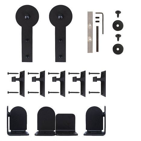 Rolling barn door hardware kit
