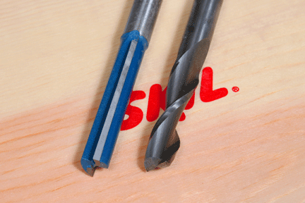 Straight and spiral bits used for cutting mortises