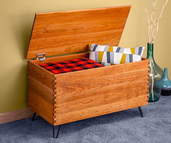 cherry blanket chest with box joints