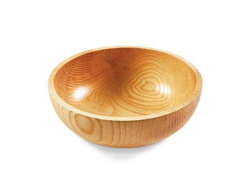 A bowl made from a yellow poplar turning blank