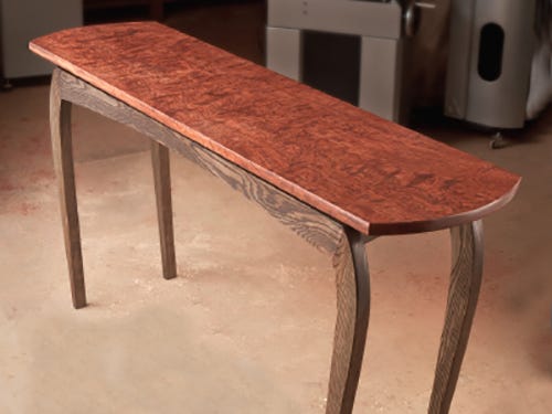 Small sideboard table made with bubinga lumber