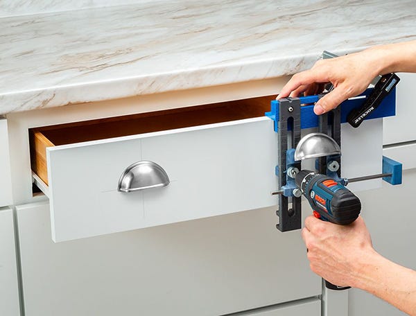 drilling pilot holes for cabinet hardware