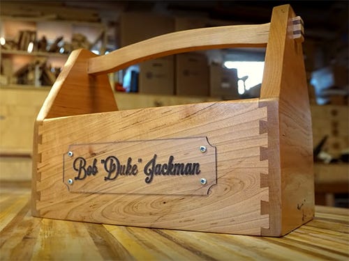 Paul Jackman's grandfather's toolbox urn