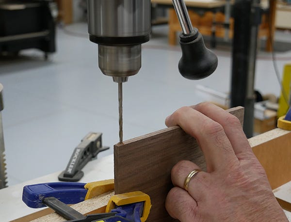 drilling holes for hinge pins