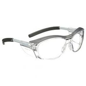 Clear plastic safety glasses