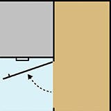 Diagram of the design of a blind corner cabinet