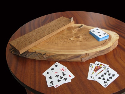Large and small cribbage boards made with CNC programming