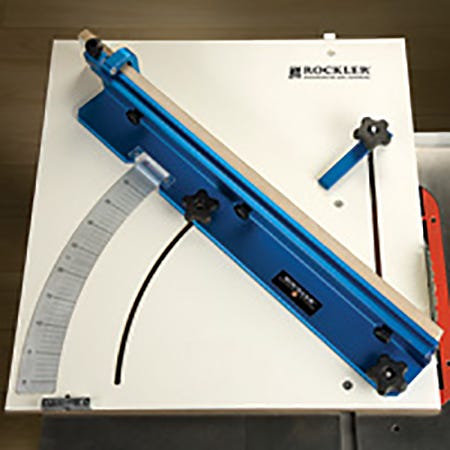 Overhead view of a crosscut sled