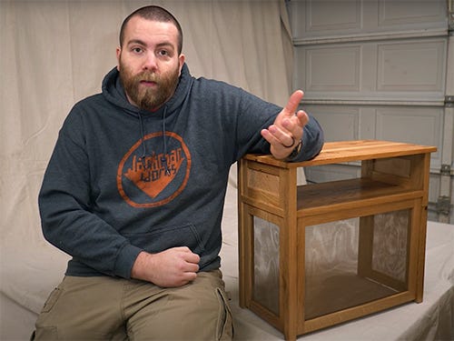 Paul Jackman shows his custom media table