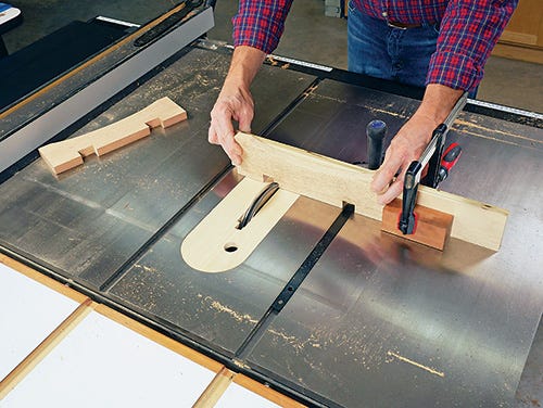 Cutting furniture parts with a table saw