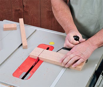Cutting apron and drawer faces for bedside table
